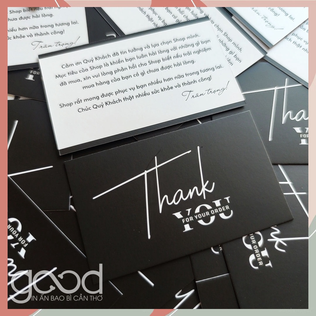 SET 100 Card/Thẻ Cảm ơn Thankyou màu đen sang trọng