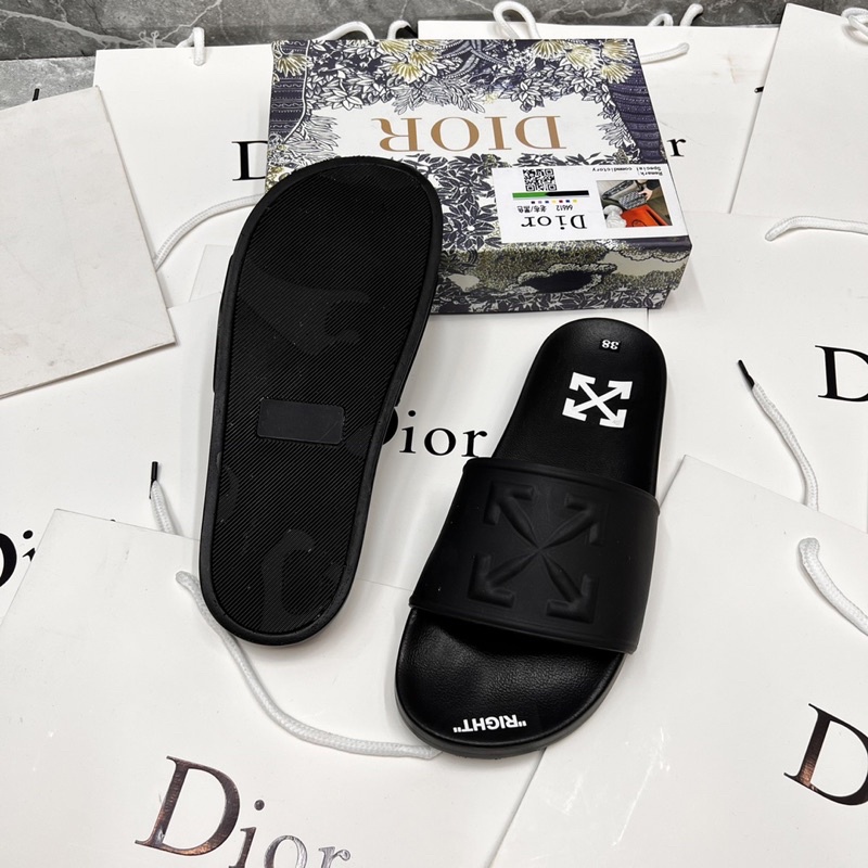 Dép Lê Nam Off White Cao Su Đúc Dấu X Cực Sang