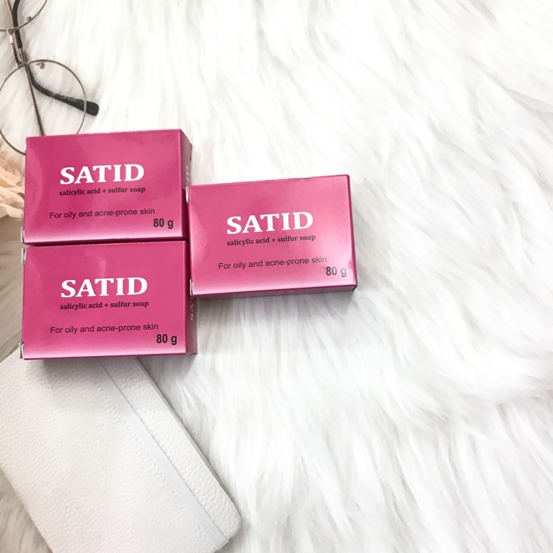 Xà bông y khoa Satid Soap dùng cho người trứng cá mụn lưng,da tiết bã nhờn,làm sạch da,nấm da hắc lào,v.iêm da,da dầu