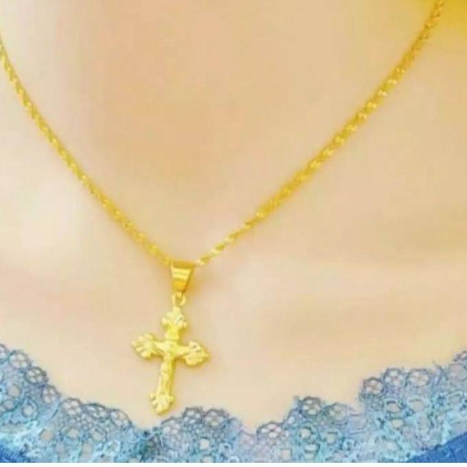 Dây Chuyền Mạ Vàng 24k Mặt Thánh Giá 5.5 Thời Trang