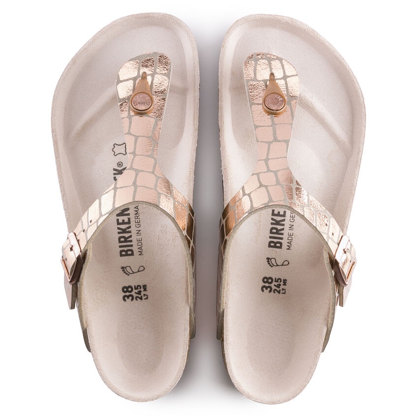 Dép Sandal Birkenstock Gizeh Cooper Nữ Màu Vàng Ánh Kim BCK1016051