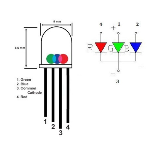 Combo 5 Bóng LED 5MM RGB Katot Siêu Sáng