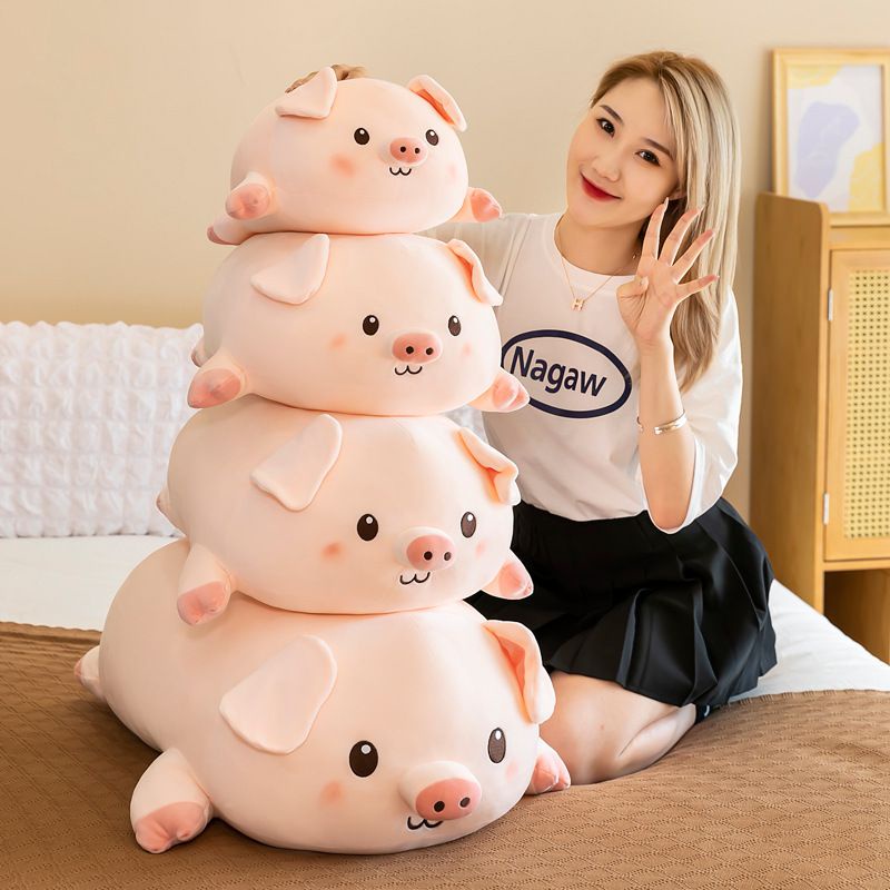 40-80cm Kawaii Piggy Plush Toy Animal Pink Pig Soft Big Pillow Buddy Cushion Valentine's Christmas Gift For Kid Girl
