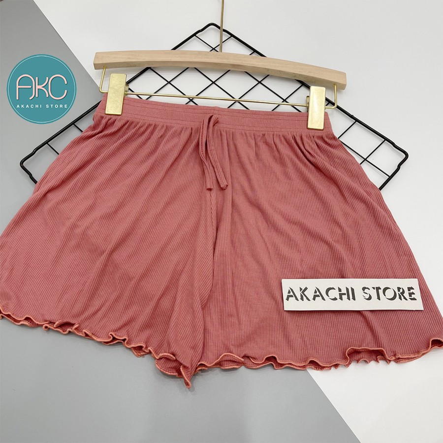 Quần short nữ thun xòe trơn, quần đùi nữ đẹp cạp chun vải tăm thái mịn mát co giãn thỏa mái AKACHI – QD02 | BigBuy360 - bigbuy360.vn