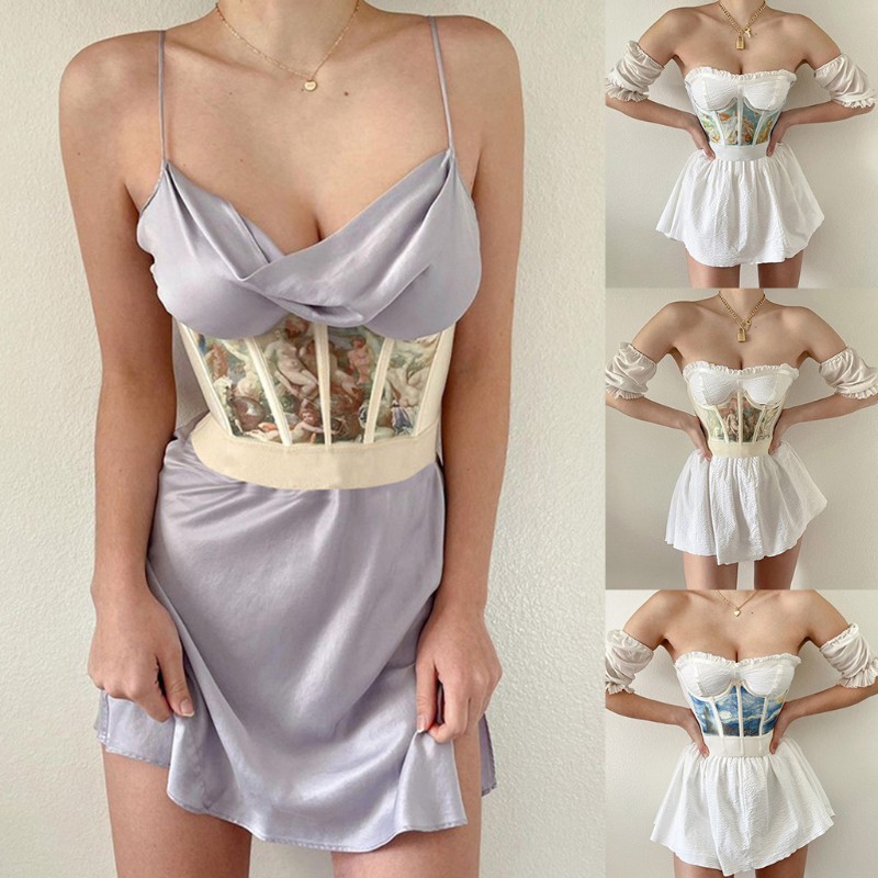 Áo corset bó sát tạo hình cơ thể phong cách cổ điển cho nữ