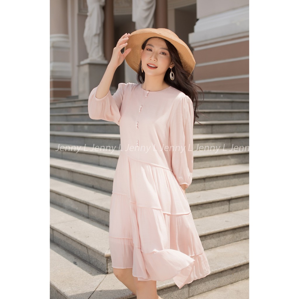 Jenny Le - Đầm maxi freesize đính dãy nút 3 Hala Dress JL120