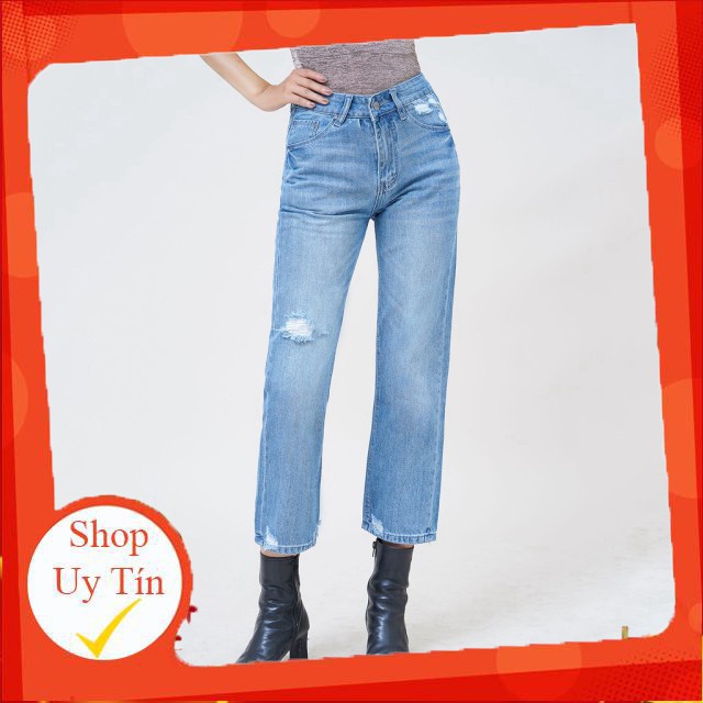 Quần Jean Nữ Boyfriend Lưng Cao Aaa Jeans