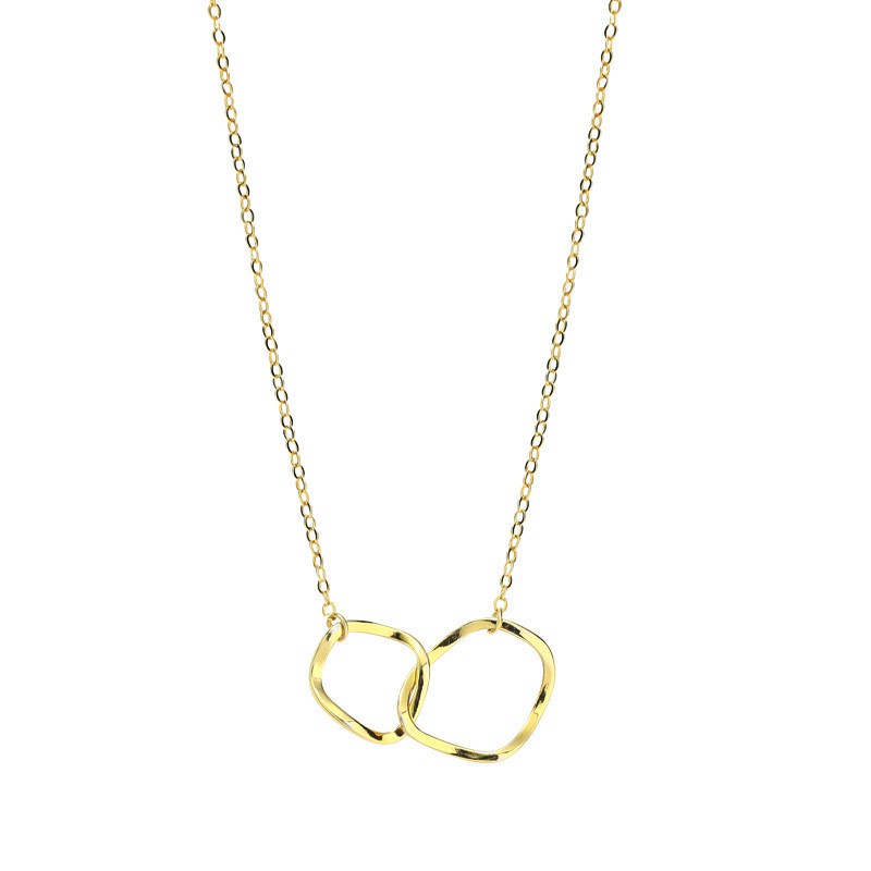 Vòng cổ mặt nhẫn đôi kiểu hình học thiết kế đơn giản sáng tạo cho nữ