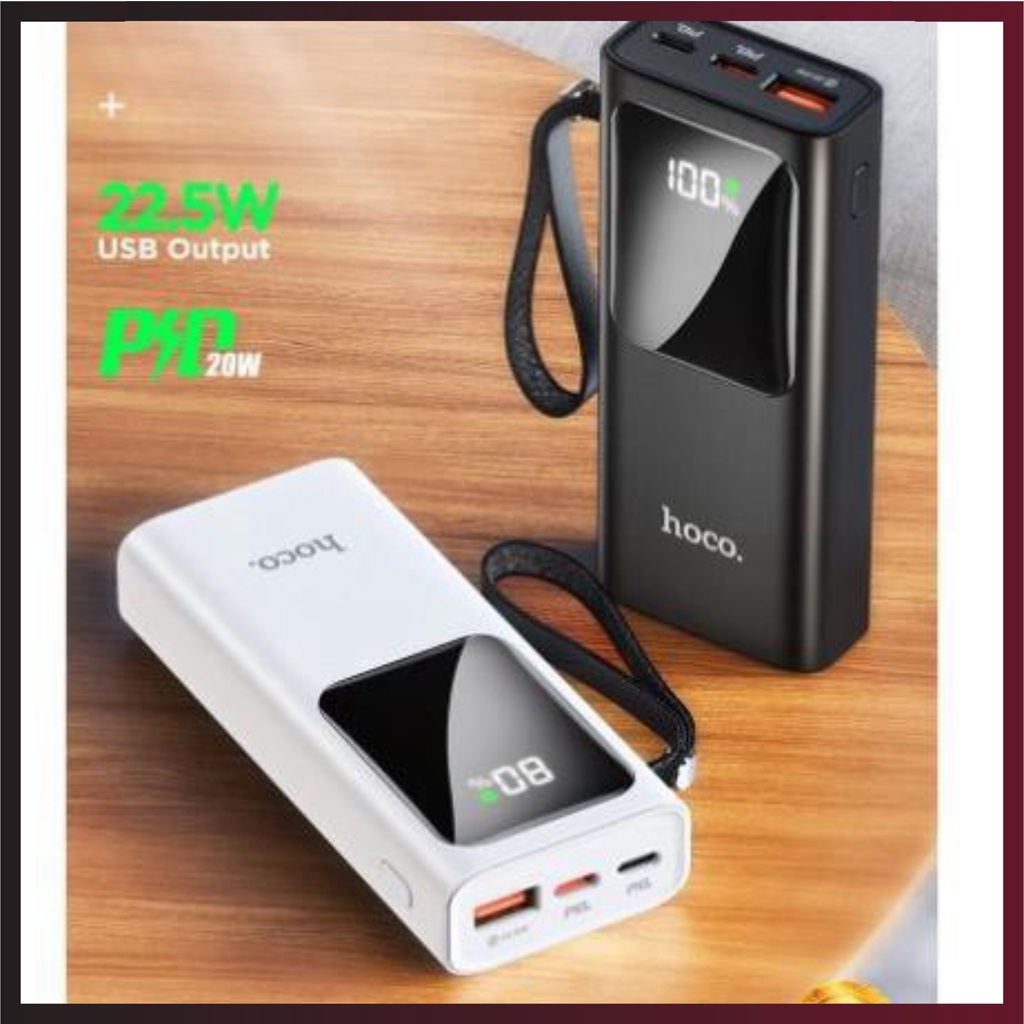 Sạc dự phòng 10000mah HOCO J41 Pro, Pin dự phòng sạc nhanh Quick Charger 3.0 PD 22.5W đèn led hiển thị %pin- SATOPA