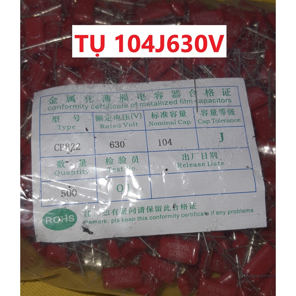 5 HOẶC 10 CHIẾC TỤ 124J 630V CBB22 KHOẢNG CÁCH 2 CHÂN 15mm CAO 10mm và 15mm cao 8mm CHẤT LƯỢNG TỐT