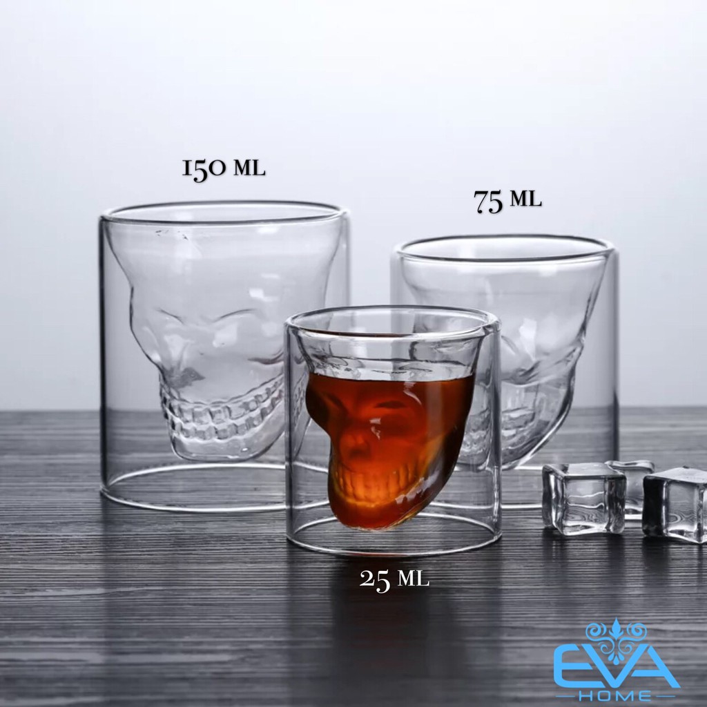 Ly Thủy Tinh Hình Đầu Lâu 25 ml Doomed Crystal Skull Shotglass