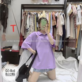 Áo polo in chữ Hoa góc ngực