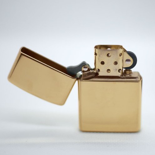 [USA Chính Hãng] Mã 169 - Mô Hình Zippo Vỏ Dày Vàng Trơn Bóng