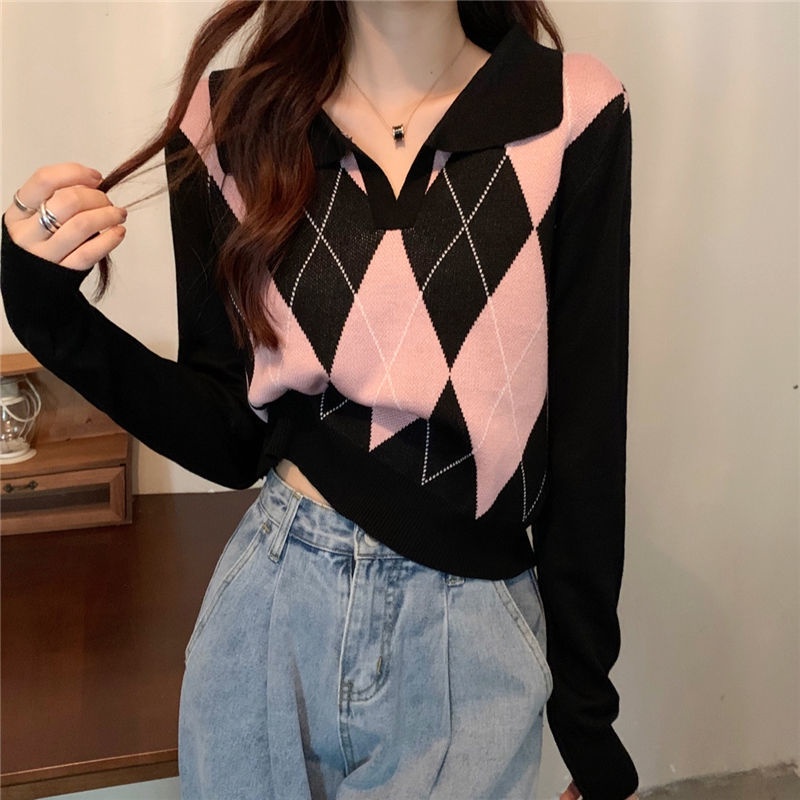 Áo Sweater Tay Dài Cổ Chữ V Thời Trang Mùa Thu Cho Nữ