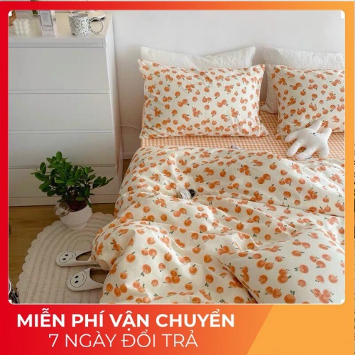 [COTTON 100%] Bán lỗ xin 5 sao - SET CHĂN GA GỐI COTTON LIVING 4 MÙA CAO CẤP - KHÔNG PHA POLY
