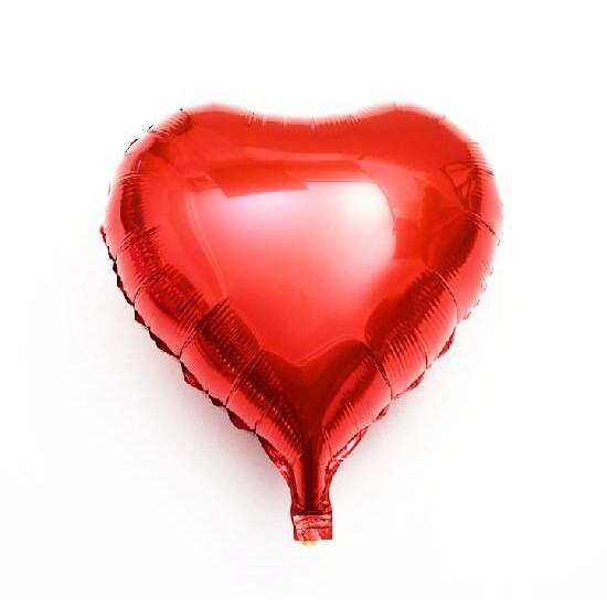 Bong bóng kiếng Trái tim đơn 20cm màu đỏ  hồng, bạc, xanh, đen - Black red, rose gold, pink, silver Heart Foil balloon