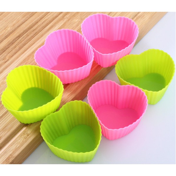 Khuôn cup silicon ⚡ MẪU MỚI ⚡ khuôn cup tim rời dùng làm thạch, rau câu dễ dàng lấy
