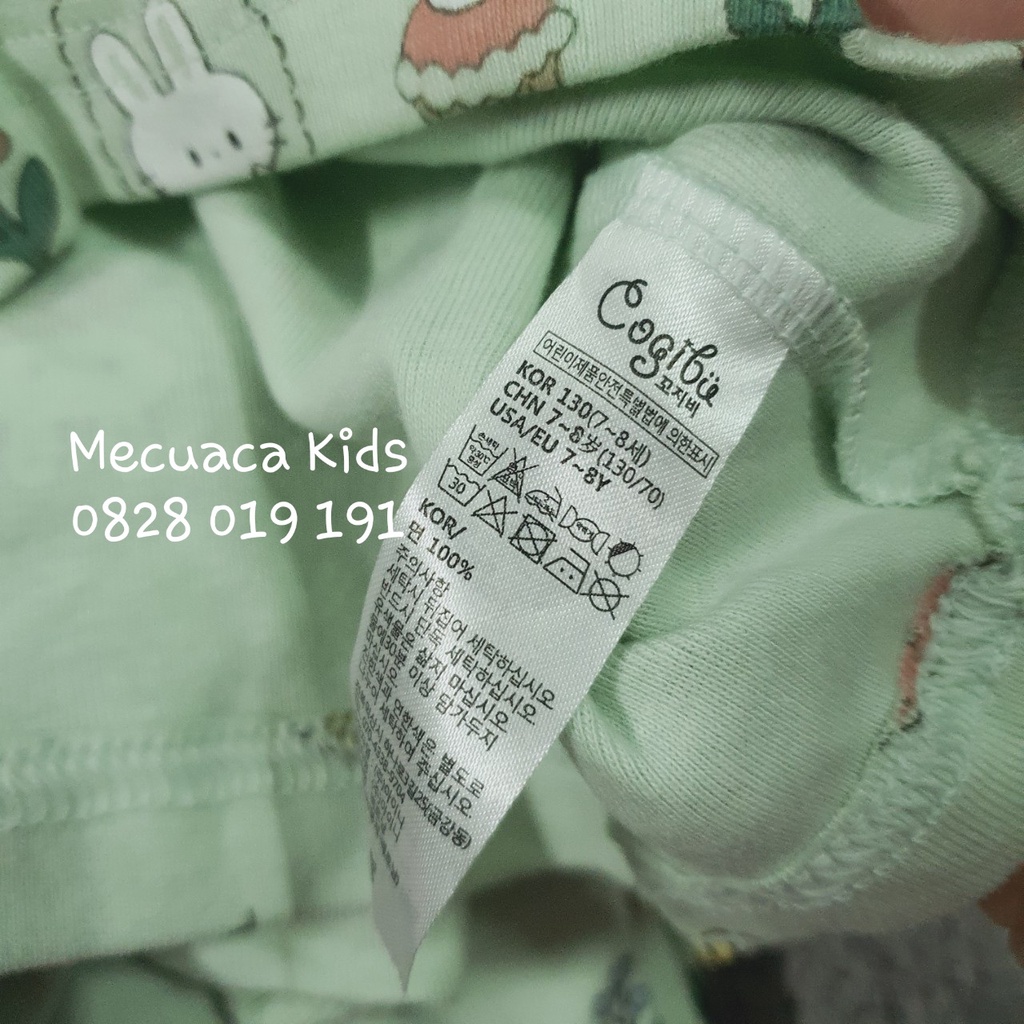 [130] Bộ dài tay thu đông cotton màu thỏ xanh cho bé gái xuất Hàn dư xịn