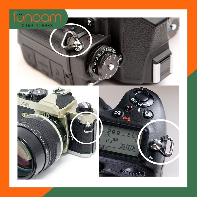 MÓC TAM GIÁC GẮN DÂY ĐEO MÁY ẢNH