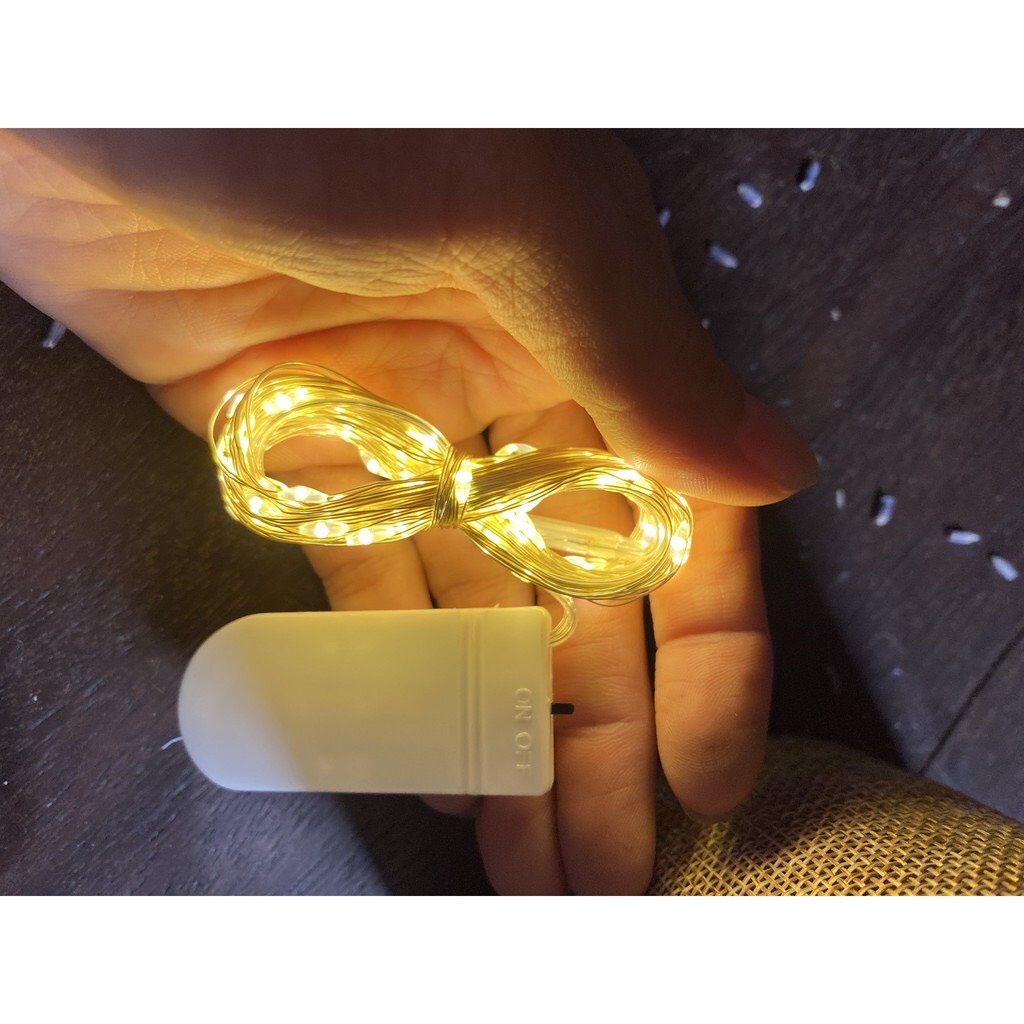 (Chọn Màu- Kèm Pin) Đèn Led Dây 5M 50 Bóng Đèn Led Đom Đóm Fairy Light Decor Trang Trí Quấn Cây Noel Xài Pin AG13
