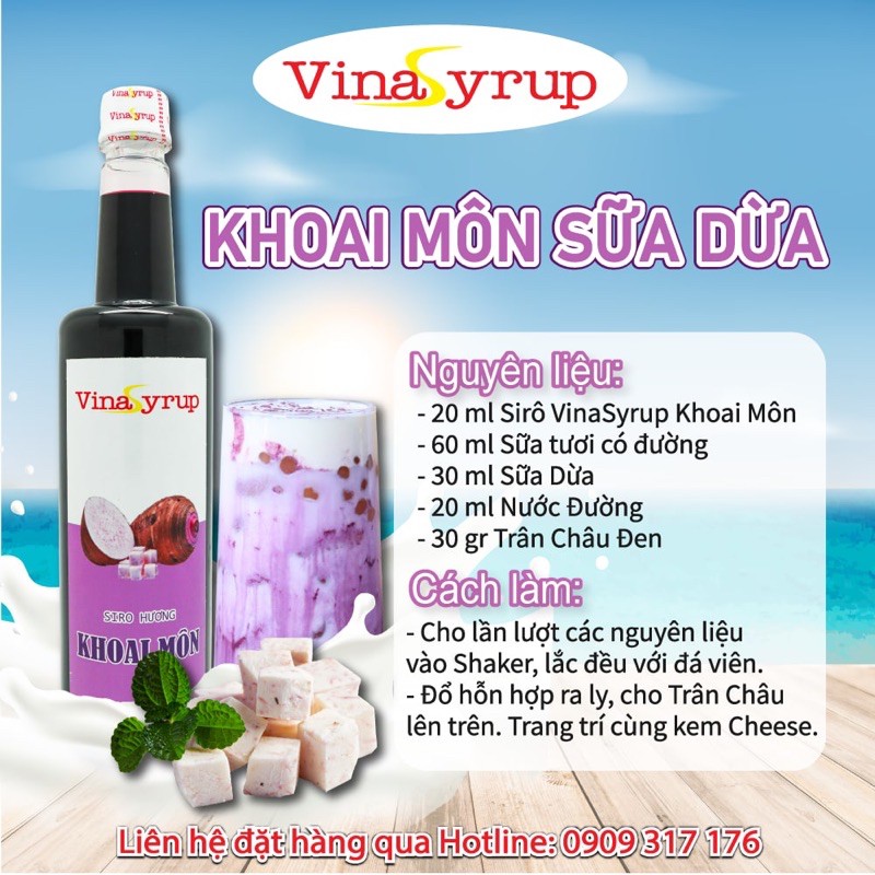 Siro Trái Cây VinaSyrup 750 ml - Đầy Đủ Hương Vị Vina Syrup dùng để pha chế thức uống trà sữa, trà trái cây, soda