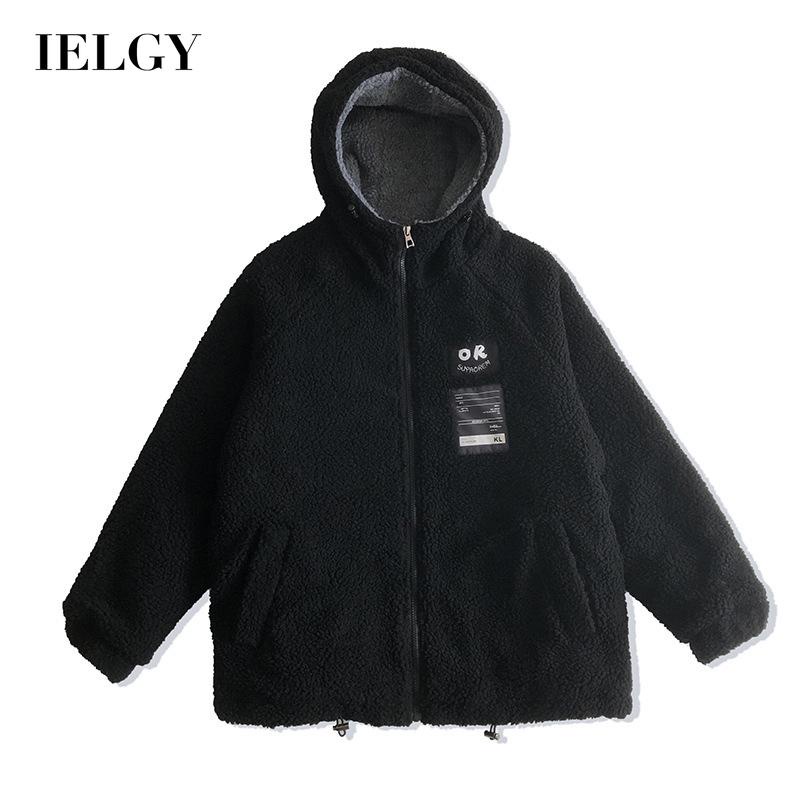 Áo khoác IELGY có mũ trùm đầu lót cotton lông cừu phong cách Hong Kong thời trang dành cho nam