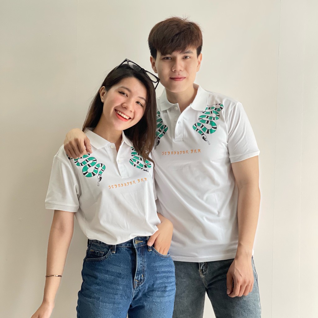 Áo phông Nam Nữ 🔅FULL SIZE🔅 Áo polo Gucci snake thêu rắn chất vải mềm mịn, thấm mồ hôi cực tốt