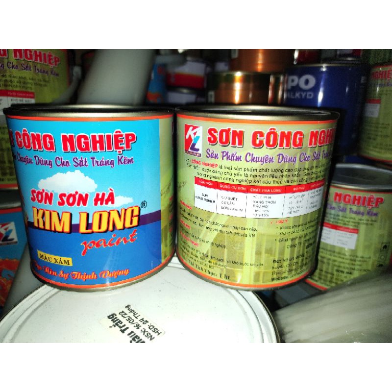 lon 1kg Sơn lót kim long sắt mạ kẽm,sơn dầu kim long