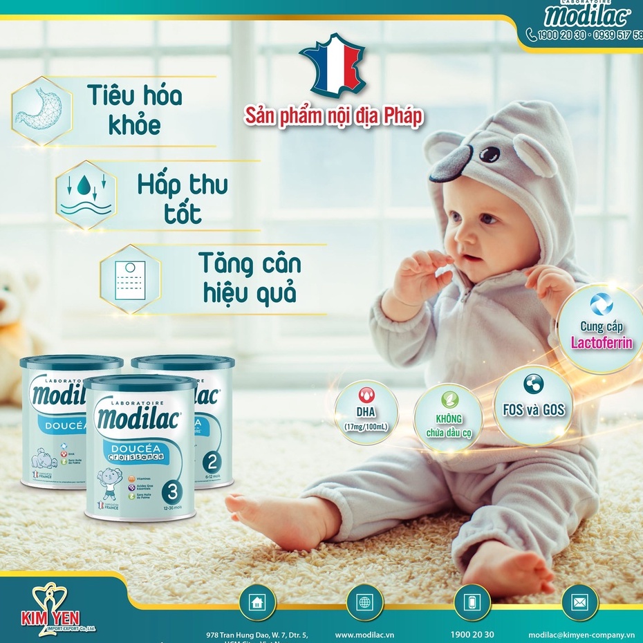 Sữa bột Modilac Pháp số 1, 2, 3 - 800g