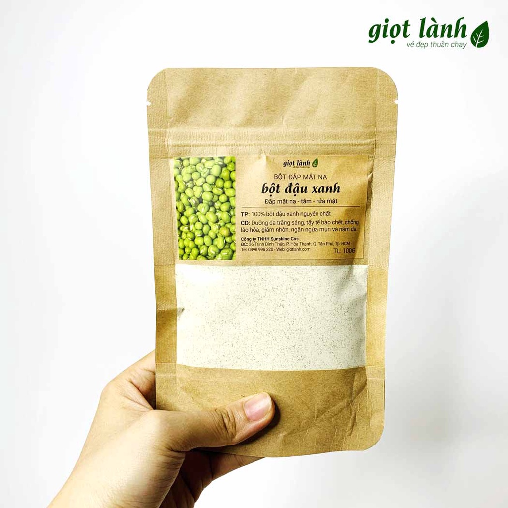 Bột Đậu Xanh nguyên chất - Da trắng sáng, mịn màng Giọt Lành 100 Gram