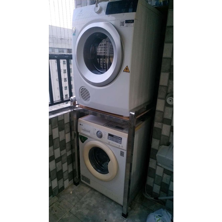 Kệ để máy giặt sấy Inox 304  hộp 400x400