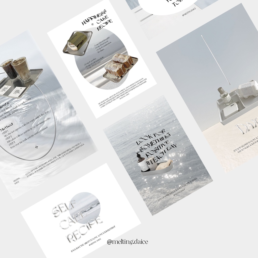 Daice || ‘𝘀𝗲𝗹𝗳-𝗰𝗮𝗿𝗲 𝗿𝗲𝗰𝗶𝗽𝗲’ combo set - set postcard và sticker trang trí