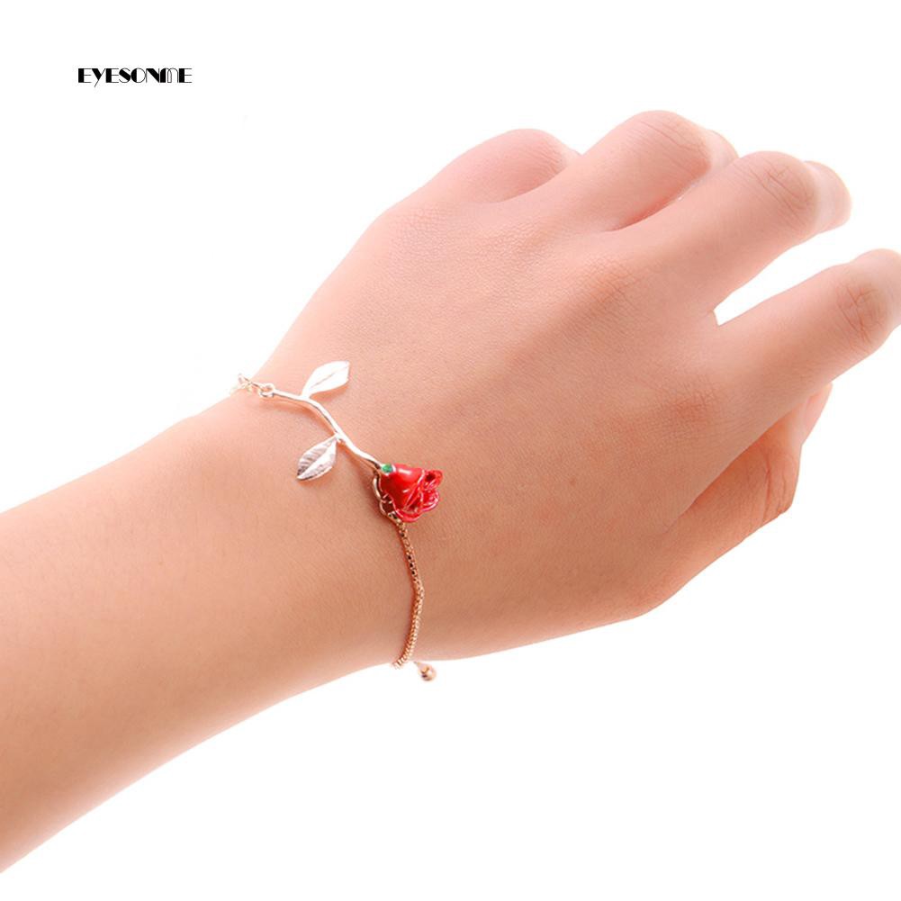 Vòng Tay Đính Hoa Hồng Thanh Lịch