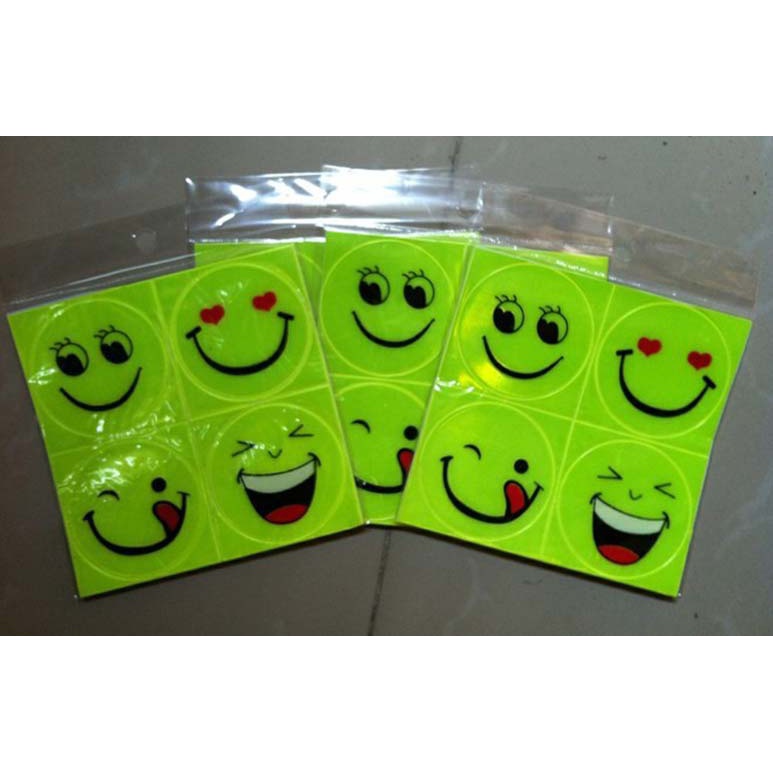 Hình dán phản quang mặt cười 4 hình