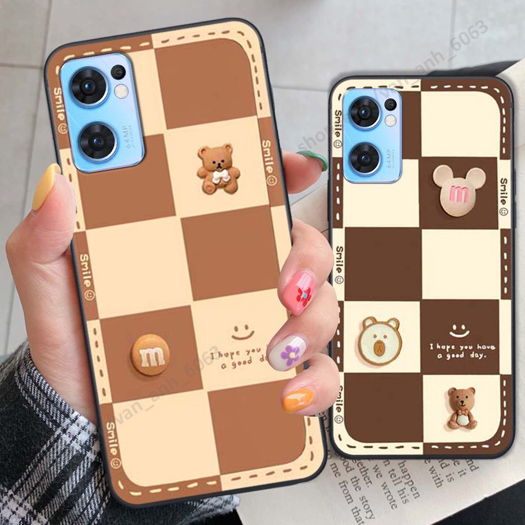 Ốp lưng Oppo Reno7 / Reno7 Z 5G / Reno 7 hình gấu, kẹo dễ thương cute