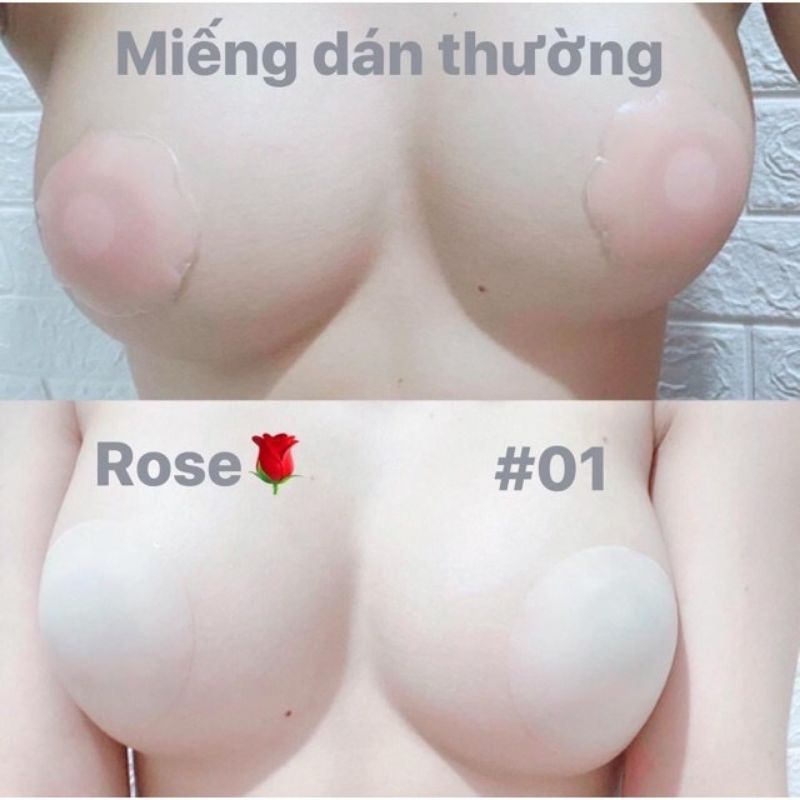 Hai miếng dán ngực silicon tàng hình, miếng dán ti siêu dính siêu thật da