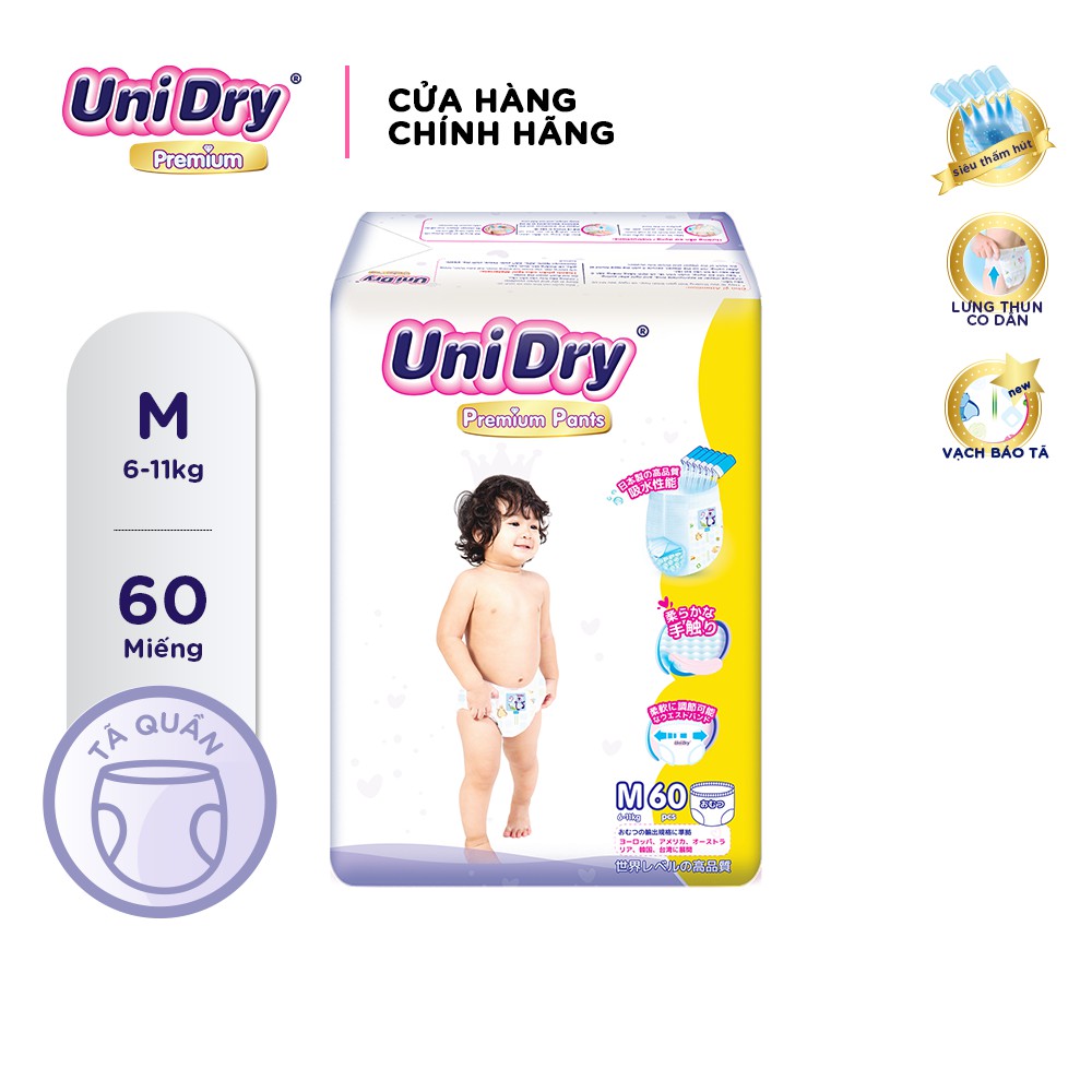 Tã quần Unidry Premium M60/L54/XL48