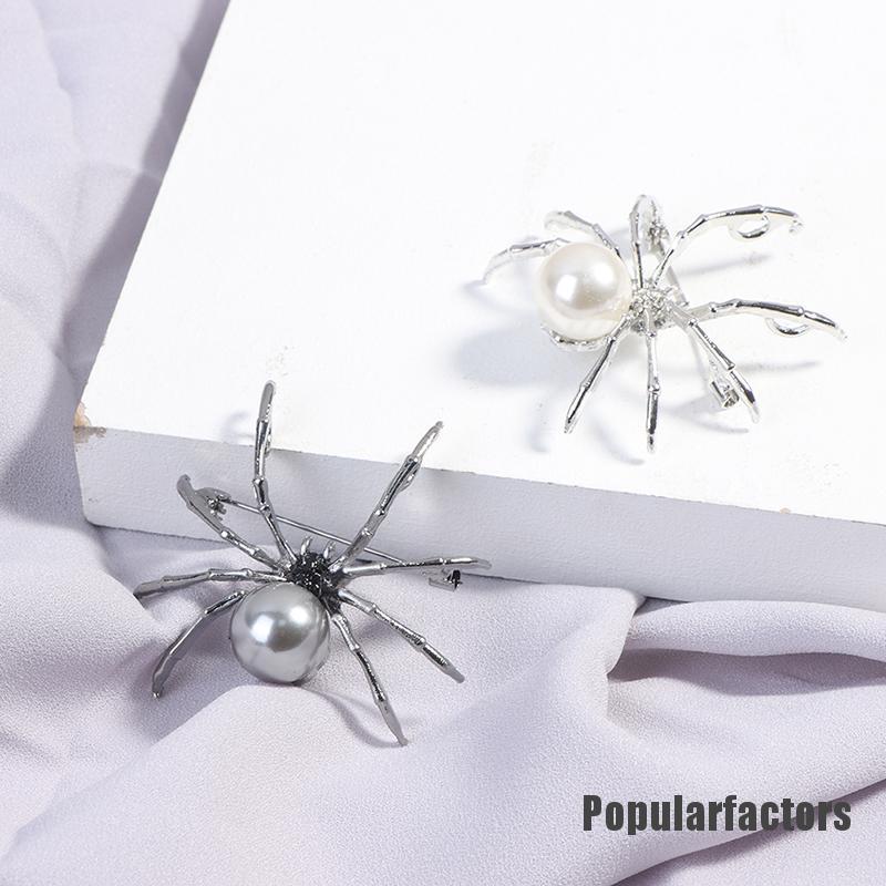 1 Ghim Cài Áo Hình Nhện Đính Ngọc Trai Nhân Tạo