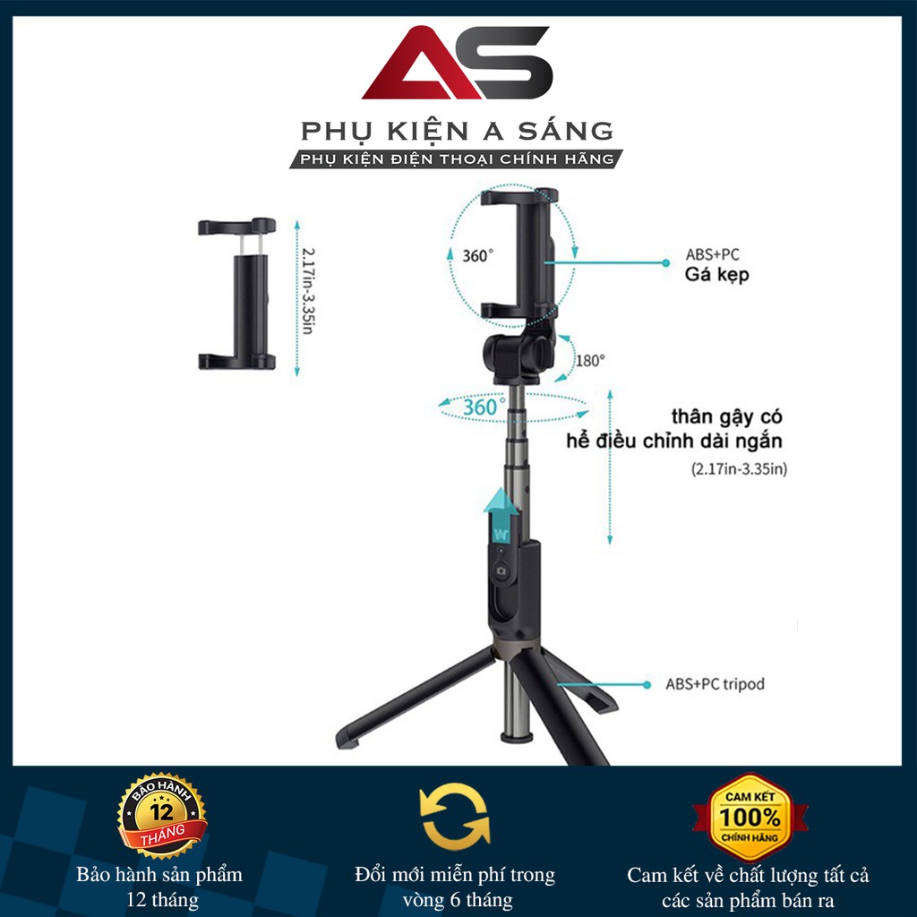 Gậy Chụp Ảnh K07 Bluetooth Selfie kèm Điều Khiển từ xa | BigBuy360 - bigbuy360.vn