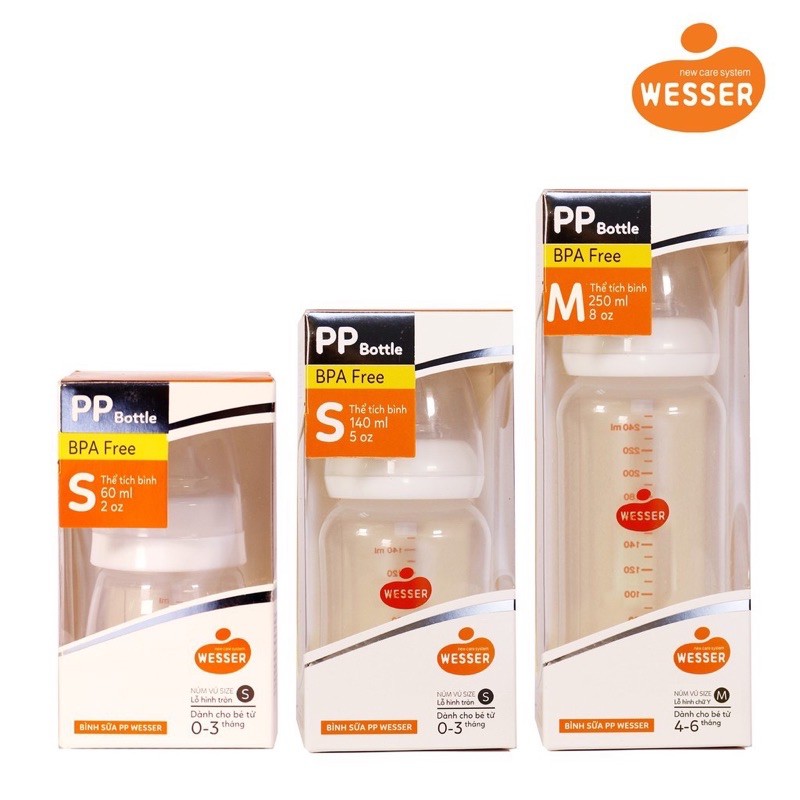 Bình Sữa Wesser Pp Bottle Cổ Hẹp