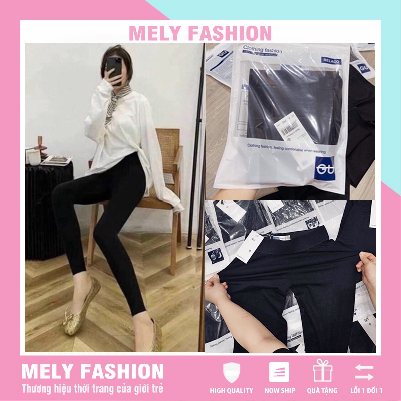 Quần legging nữ GU SlimFit cao cấp chất thun mềm nhẹ co giãn tốt nâng mông tôn dáng nuột nà Mely Fashion QD11