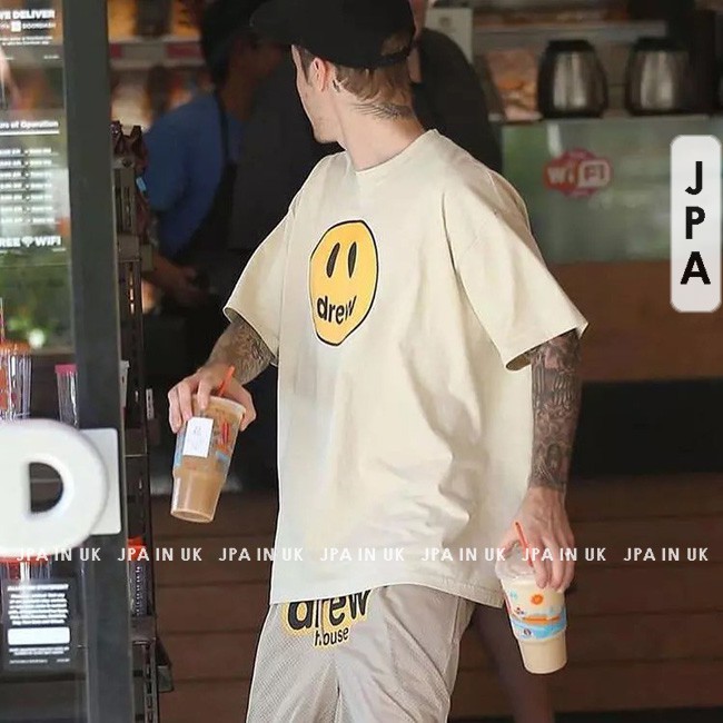 Áo thun tay lỡ Drew tròn Unisex dáng rộng phong cách justin bieber JPA