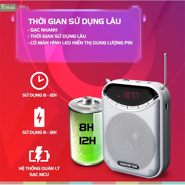 [Mã ELHACE giảm 4% đơn 300K] Máy trợ giảng không dây Takstar E190M