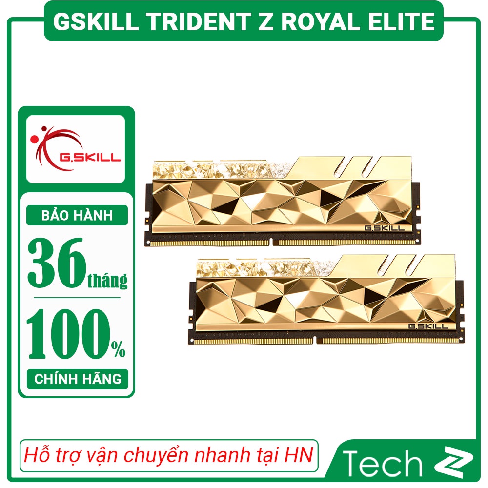 Ram Desktop Gskill Trident Z Royal Elite (F4-3600C16D-16GTEGC) 16GB (2x8GB) DDR4 3600Mhz