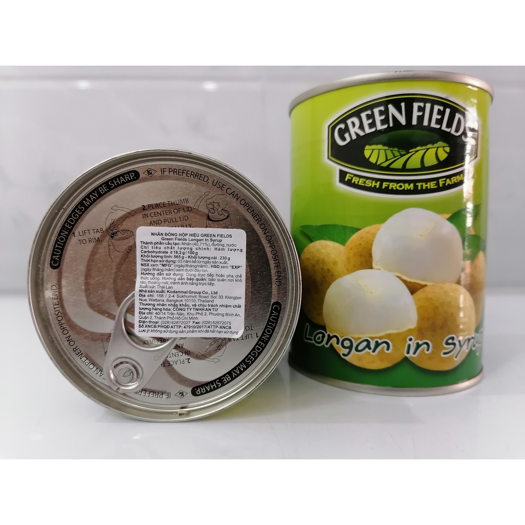 [565g] TRÁI NHÃN ĐÓNG HỘP [Thailand] GREEN FIELDS Longans in Syrup