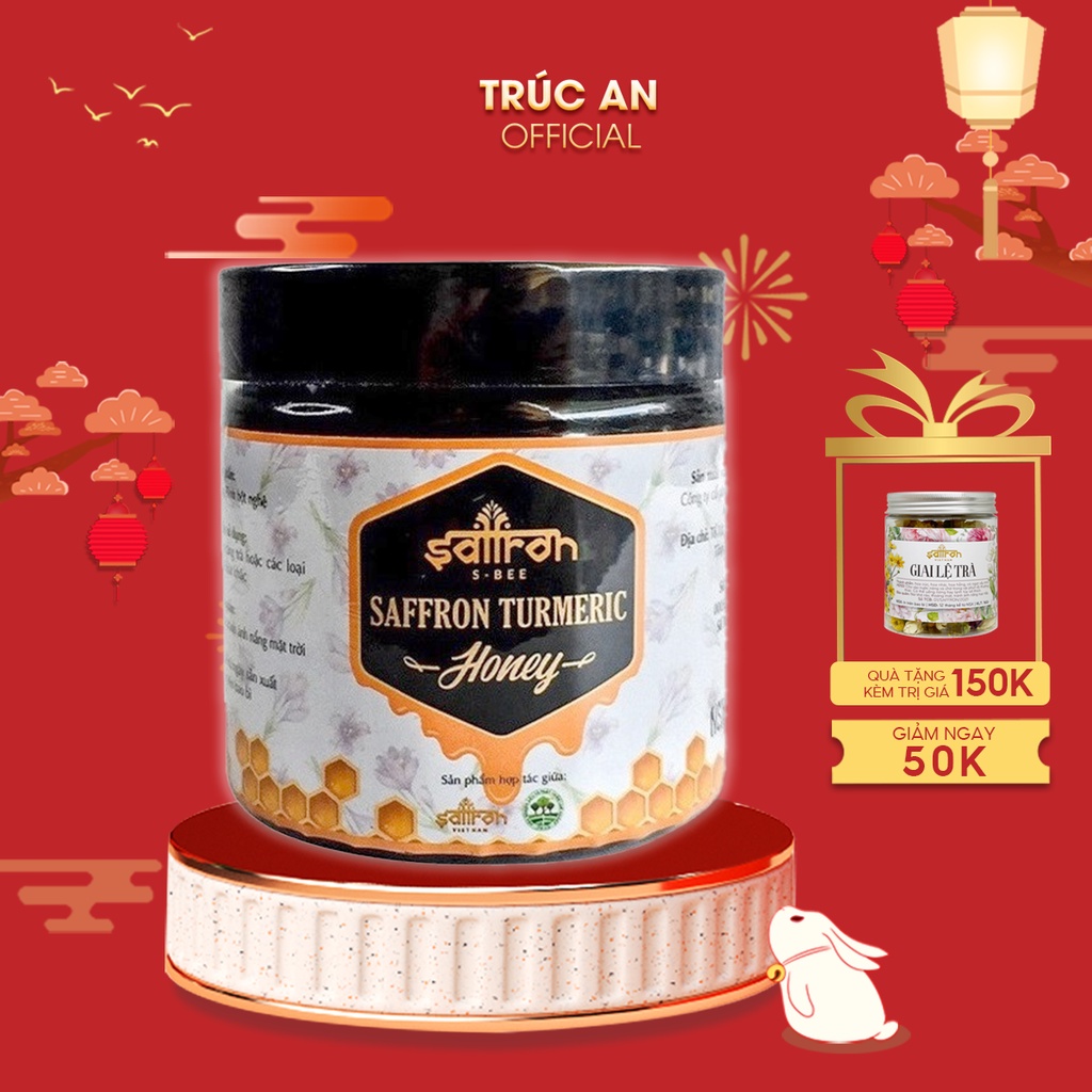 Mật ong tinh bột nghệ Saffron Việt Nam lọ thủy tinh 180ml