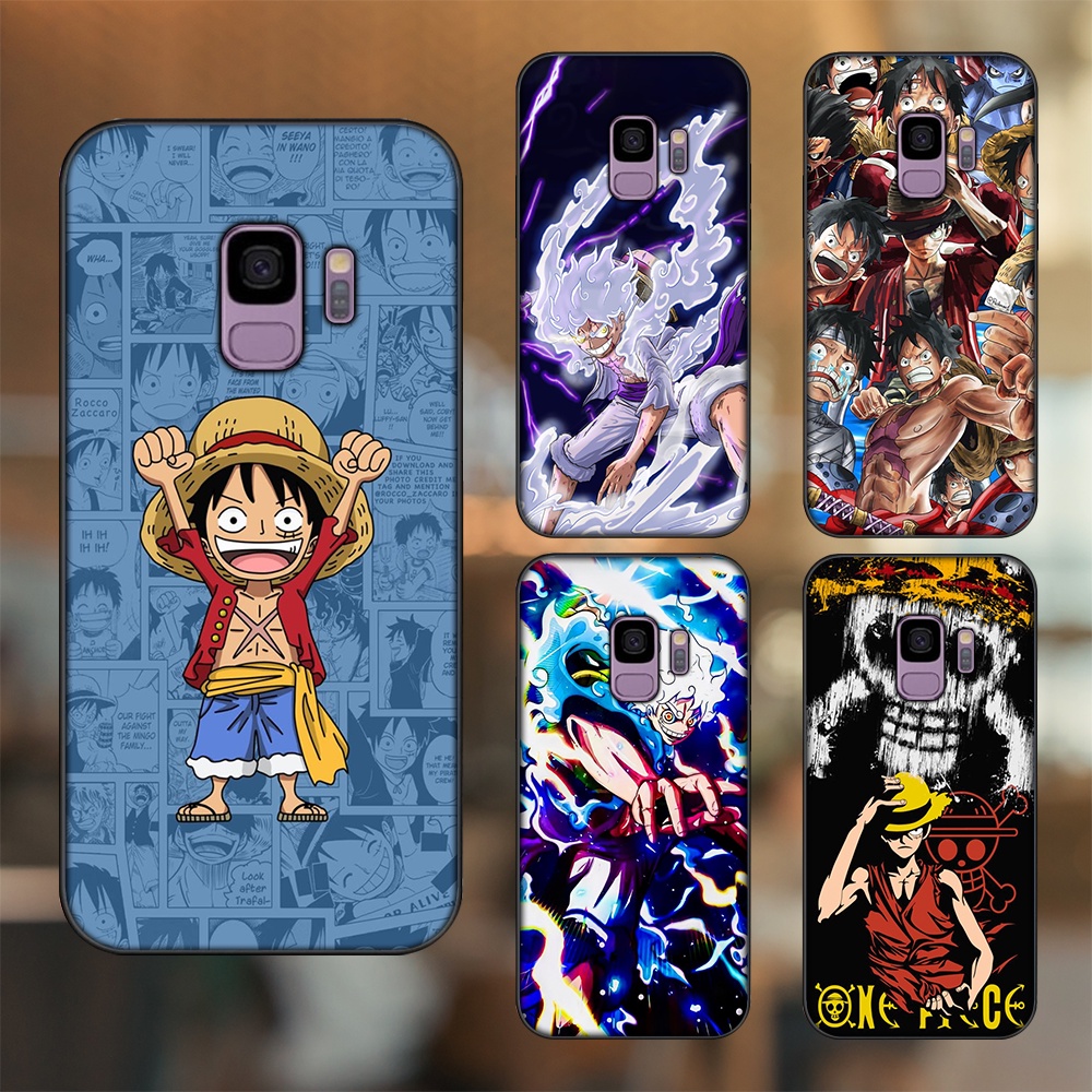 Ốp lưng Samsung S9 viền đen in hình Luffy One Piece