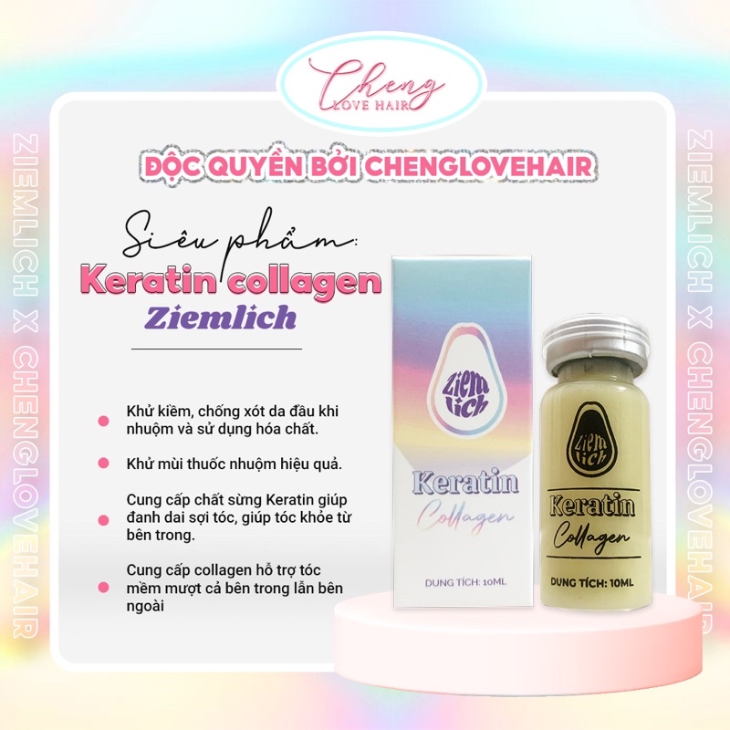 KERATIN COLLAGEN Ziemlich - Hỗ trợ phục hồi tóc nát, hư tổn, giảm xót khi nhuộm tóc