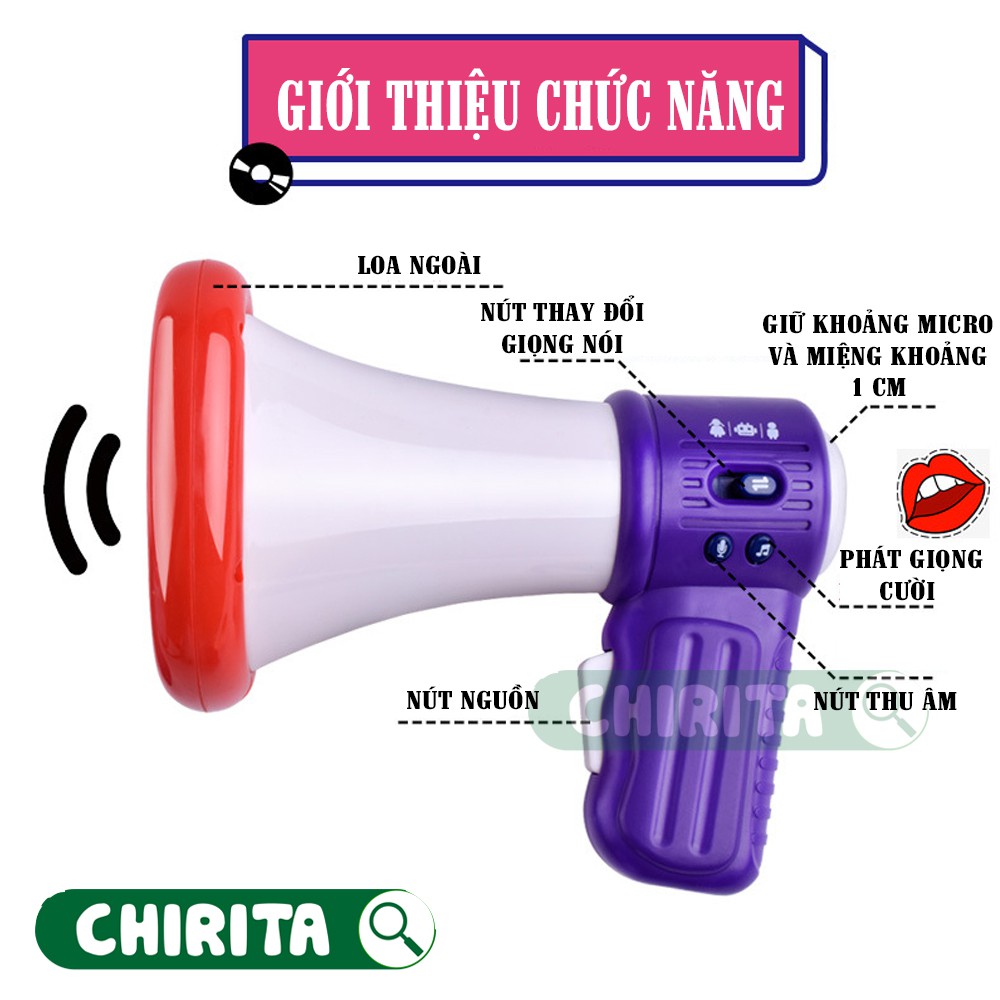 Đồ Chơi Loa Ghi Âm Thay Đổi Giọng Nói (TẶNG PIN)- Với 3 Hiệu Ứng Giọng, Đồ Chơi Thông Minh Cho Bé Đồ Chơi Trẻ Em CHIRITA
