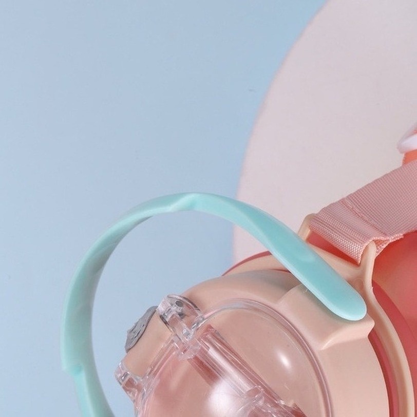 Bình nước con Gấu Hoạt Hình 1000ML Dễ Mang Theo Màu Gradient Có Ống Hút Dành Cho bình nước cho bé